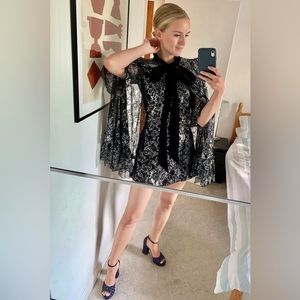 The Mystique silver lace mini dress